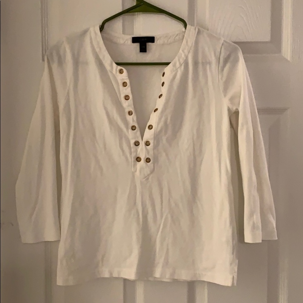 J. Crew 3/4 sleeve lace up top